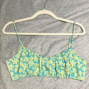 Cotton Candy LA Green and Blue Fitted Crop Camisole